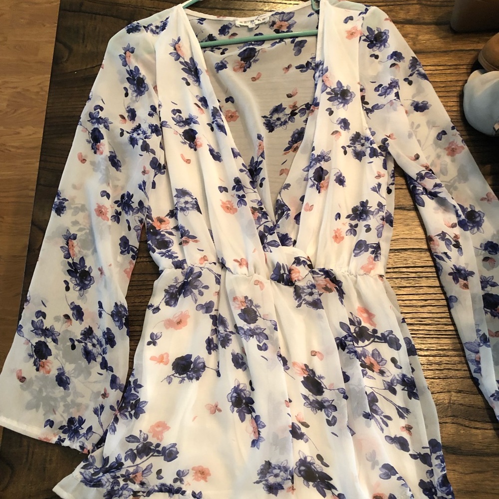 Floral long sleeve romper